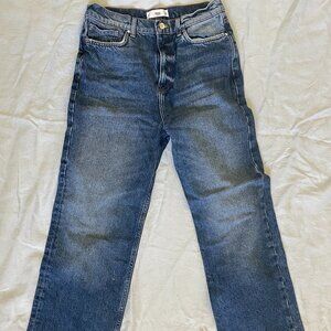 Mango Medium Wash Straight Jeans 100% cotton Size 8